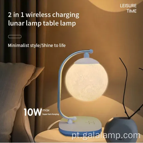 Lâmpada de mesa decorativa de carregamento sem fio moderno